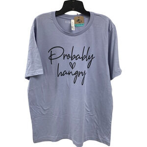 New Hand Printed Womens 4XL Probably Hangry Heart Short Sleeve Tee Shirt